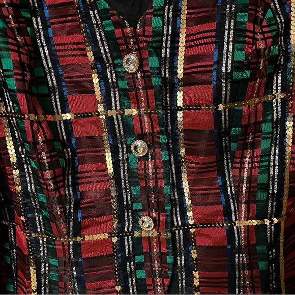 Warren Petites vintage plaid sequin jacket/ blazer size 12 - Picture 5 of 14